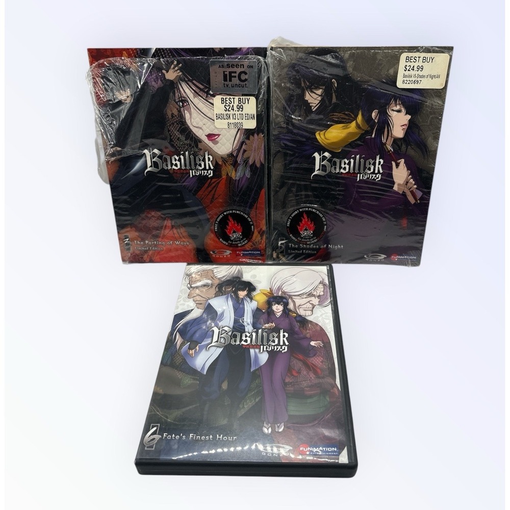 Basilisk Vol. 3 6 & 5 Limited Edition DVD Lot Anime